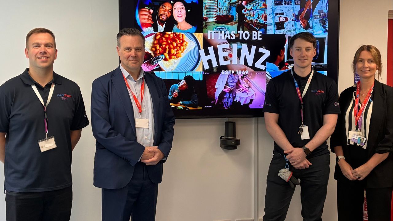 Left to right - Engineering manager at Kraft Heinz Ben Groom, pictured with Lawrence Wood, principal and chief executive of Telford College, Kraft Heinz site director Anton Hickey and Sarah Davies, executive director of partnerships and em.jpg