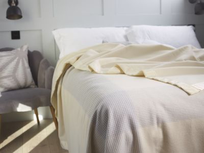 Pure Merino Wool Blanket – Duchess - Cool Grey Stripe