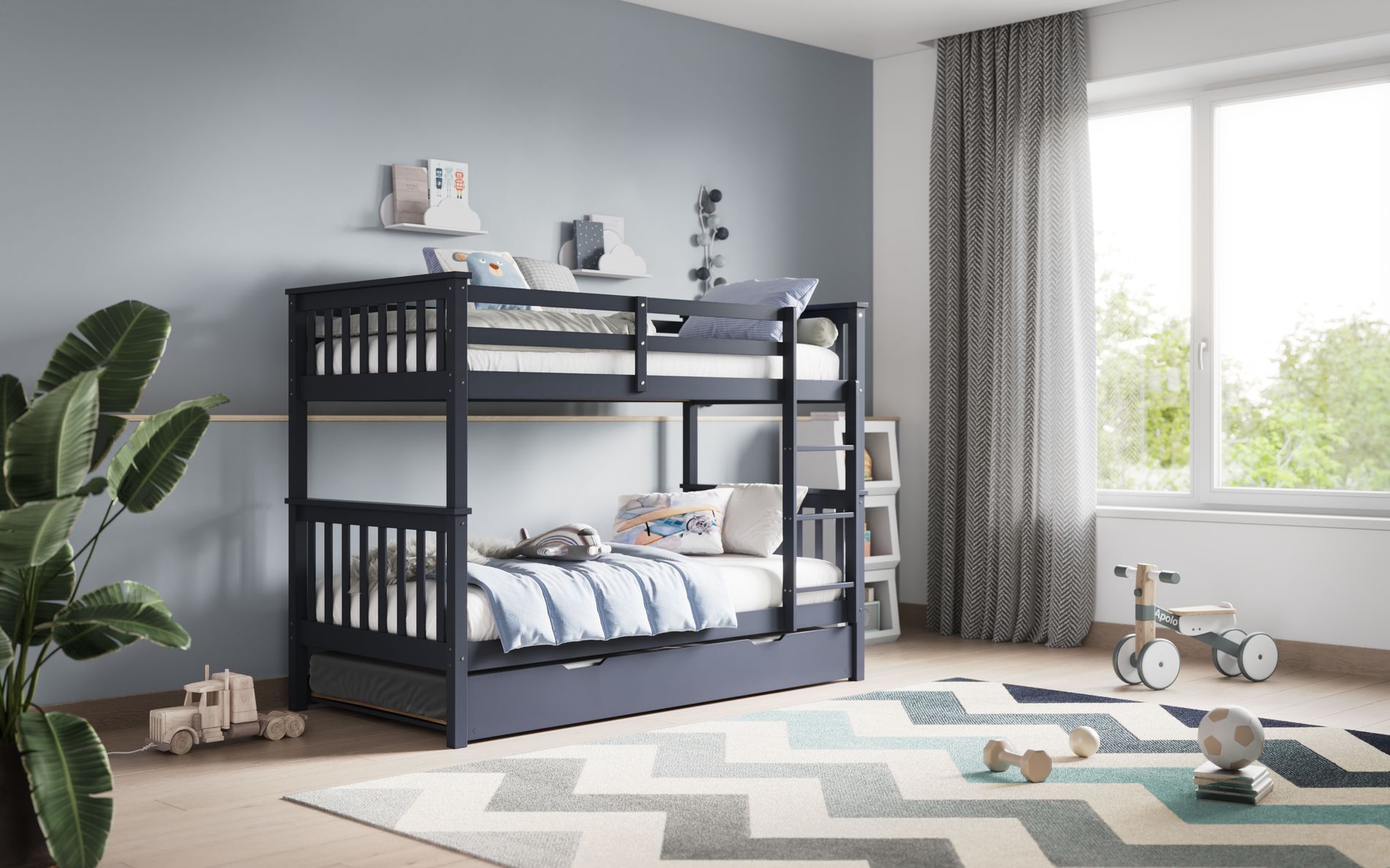 Flair Zoom Detachable Bunk Bed with Trundle