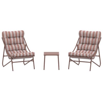 Porto Terracotta Stripe 2 Seater Bistro Set