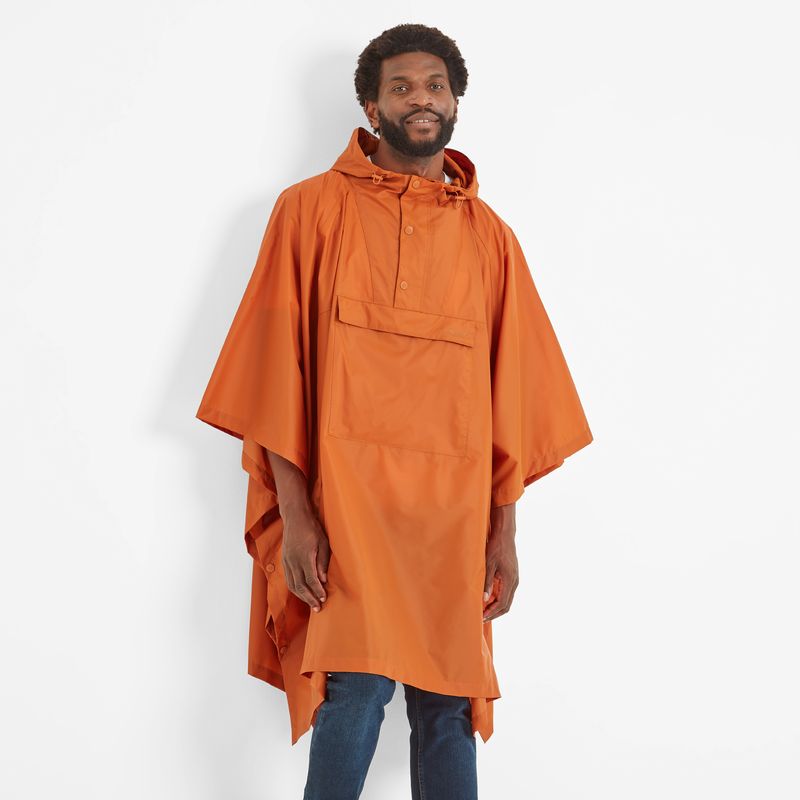Drench Unisex Poncho - Dark Orange