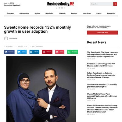 Screencapture of Business Today Middle East