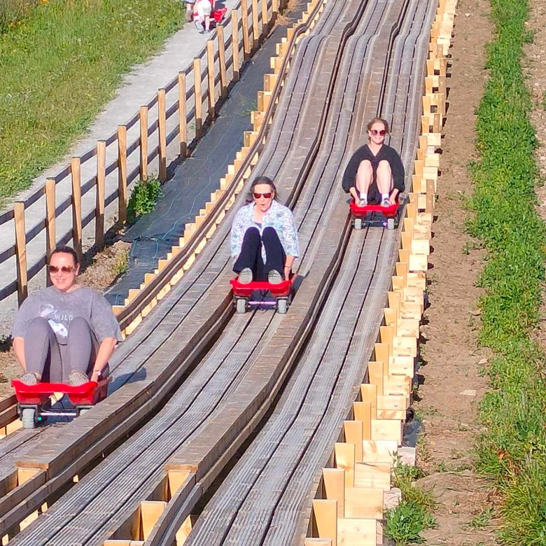 The new Cresta Run feature at the Lakeland Maze Farm Park near Kendal 