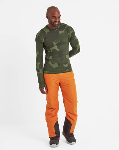  Snowdon men's thermal base layer crew neck - khaki camo print