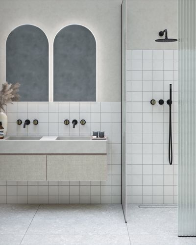 Wall Mounted Shower Mixer in Soft Black