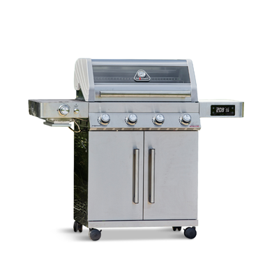 Grillstream Hybrid Gas/Charcoal BBQ in Stainless Steel - 4 Burner