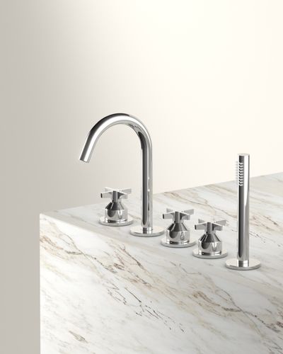 Folio Deck Mounted Bath Tap in Chrome