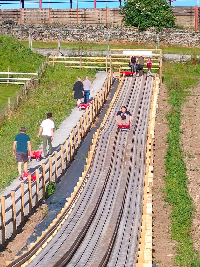 The new Cresta Run feature at the Lakeland Maze Farm Park near Kendal 