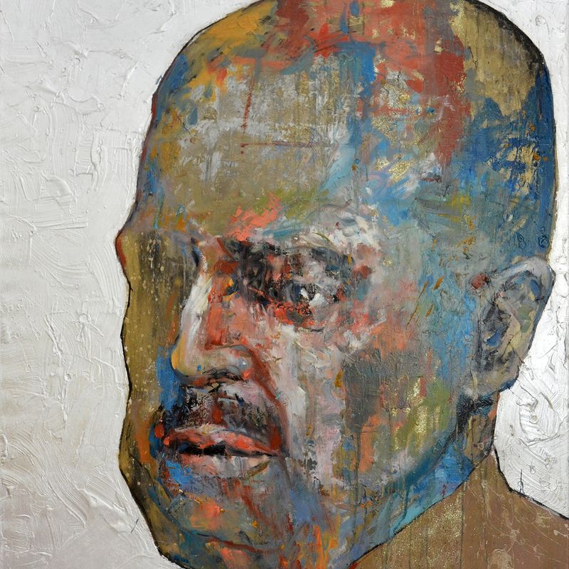 140x120 cm, Marlon Brando, oil on canvas + silver leaf, 2012