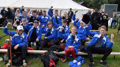 The Icelandic wrestlers at Grasmere Sports in 2023.