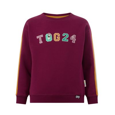 Lonk Shaun the Sheep Kids Supersoft Graphic Crew Neck Sweatshirt - Beetroot Red