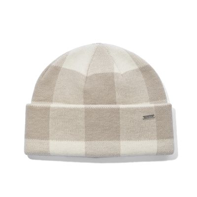 Kaz Supersoft Checked Knit Beanie - Simply Taupe Check