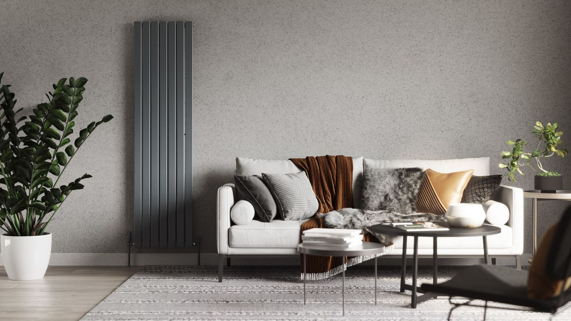 200px UKRadiatorscom, Typhoon  Anthracite Vertical Radiator H1800mm x W476mm Single Panel, £229, 7982323.jpg