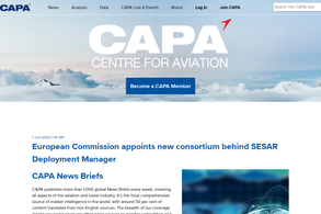Screencapture of CAPA - Centre for Aviation
