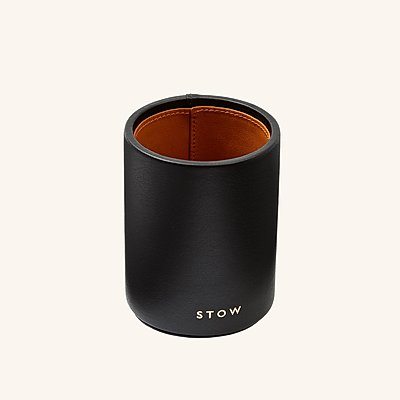 STOW London Round leather pen pot 