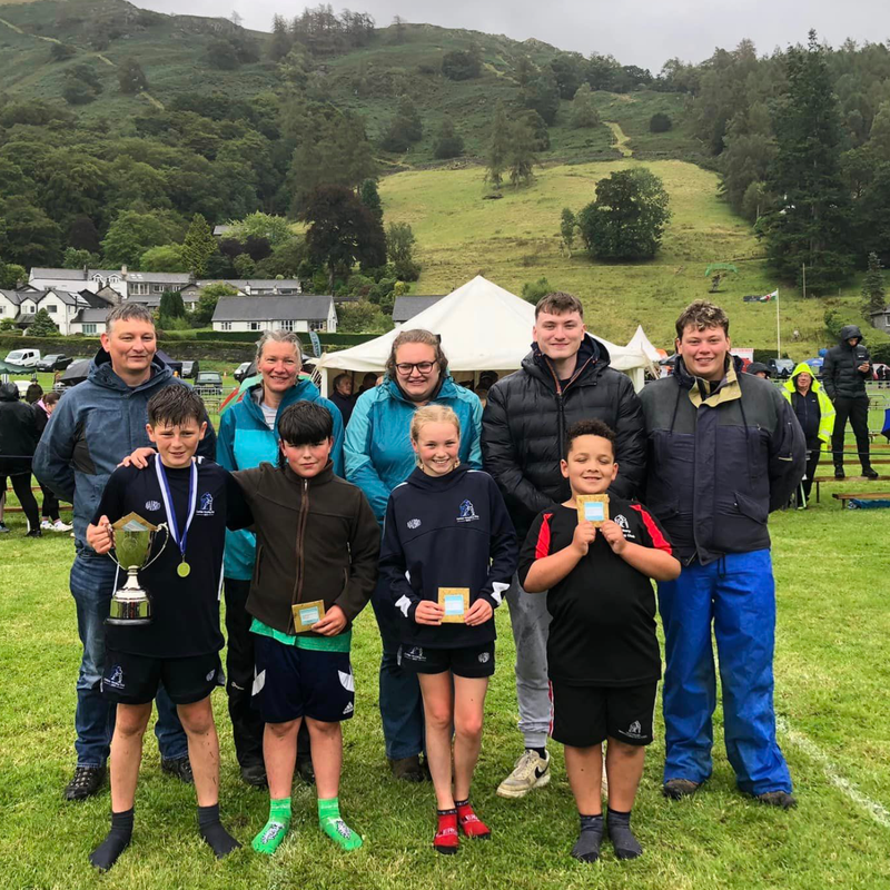 Winner of the Roger Robson Memorial Trophy in the Under 12s Mixed wrestling event, Ollie Stainton 