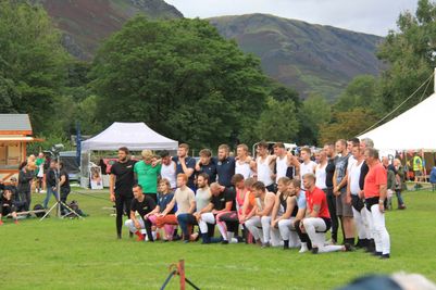 The line-up for the World Championship in the All Weights division of the Cumberland and Westmorland wrestling competition at Grasmere Lakeland Sports and Show 2023