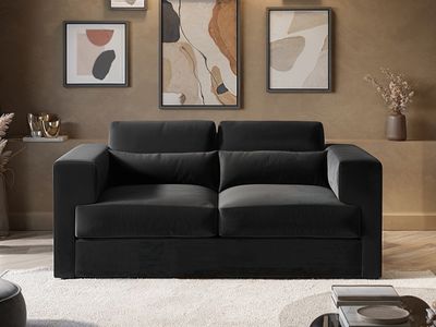 Solace+Co Rose 2 Seater Sofa in Charcoal Velvet