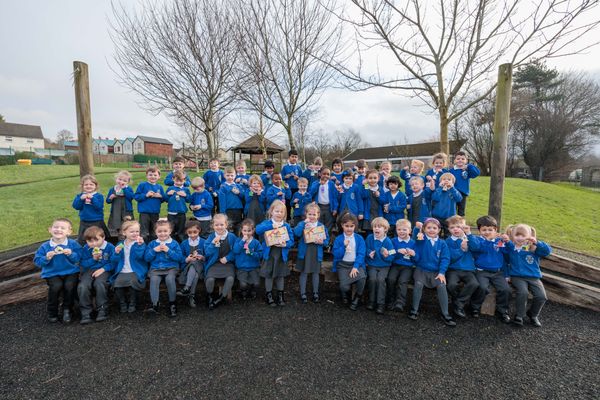 Miller Homes nest box donation as part of National Nest Box Week to Brunshaw Primary School, Burnley. 