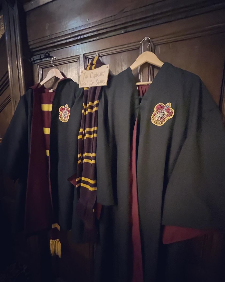 Robes awaiting children arriving for Wizardly Wonderful breaks at Langley Castle Hotel