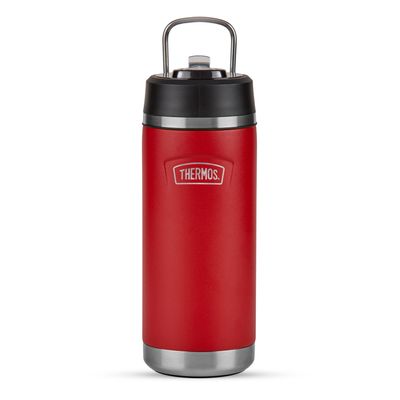 Ruby Red 510ml Thermos Icon Series water bottle with straw