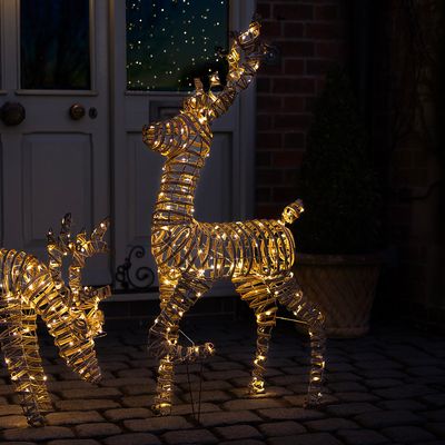 Large Rattan Light Up Reindeer