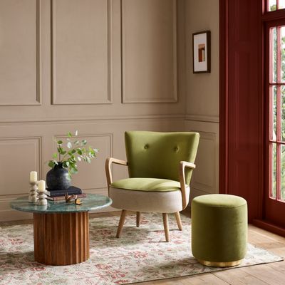 Calvin Armchair in Apple Green Velvet