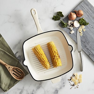 Barbary & Oak BO800256CRM Foundry 26cm Cast Iron Grill Pan Camembert Cream.jpg