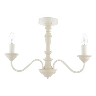 Tate 3 Light Semi-Flush in Distressed White