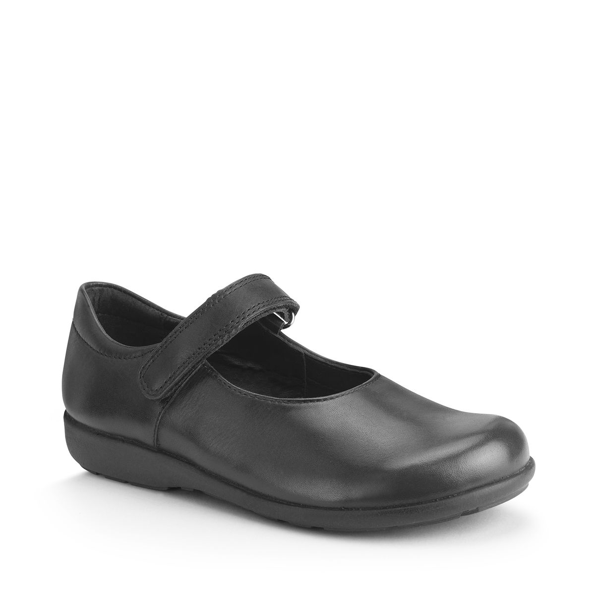 'Classroom' Black leather girls riptape school shoes from the new Simply by Start-Rite Collection