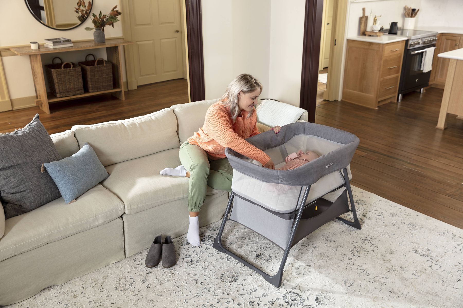 Side-by-Side Bedside Bassinet, Graco's new 3-in-1 crib solution for newborns - lifestyle image
