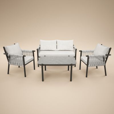 SOLACE+CO Kalina 4 Piece Garden Sofa Set