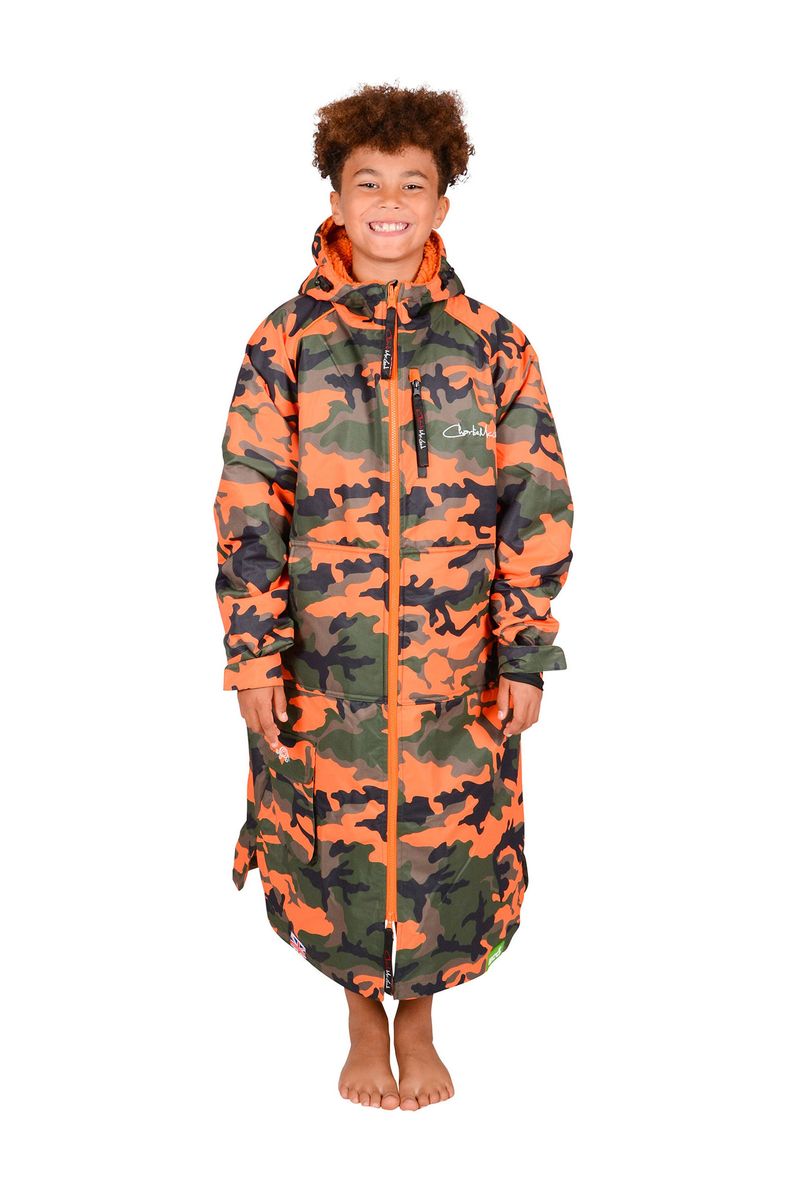 Charlie McLeod Eco Kids Long Sleeve Sports Cloak in Camo Orange