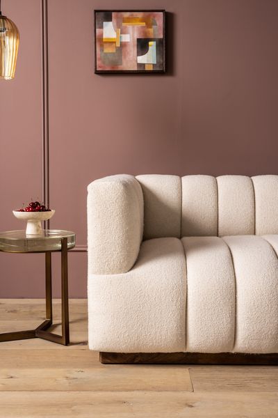 Sloane Fluted 2-Seat Sofa In Natural Boucle