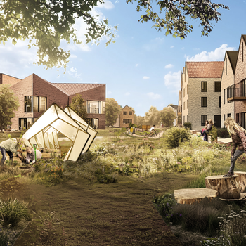 Shared Garden_ CGI_v06 - CGI showing the proposed Future Phases of Eddington. For illustrative purposes only. Image credit HawkinsBrown..jpg