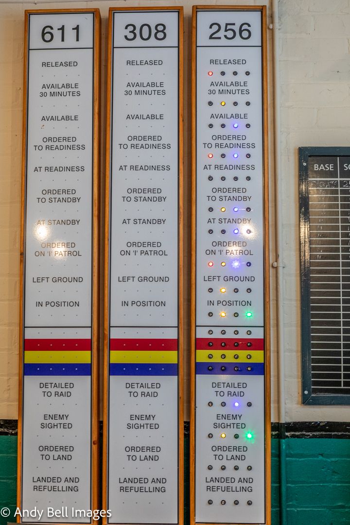 Wartime board in the Ops Room at The Spitfire Visitor Centre Hangar 42, Blackpool 