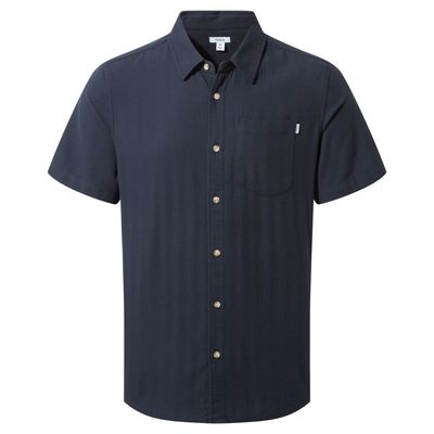 Preston Mens 100% Cotton Supersoft Short Sleeve Shirt - Dark Indigo