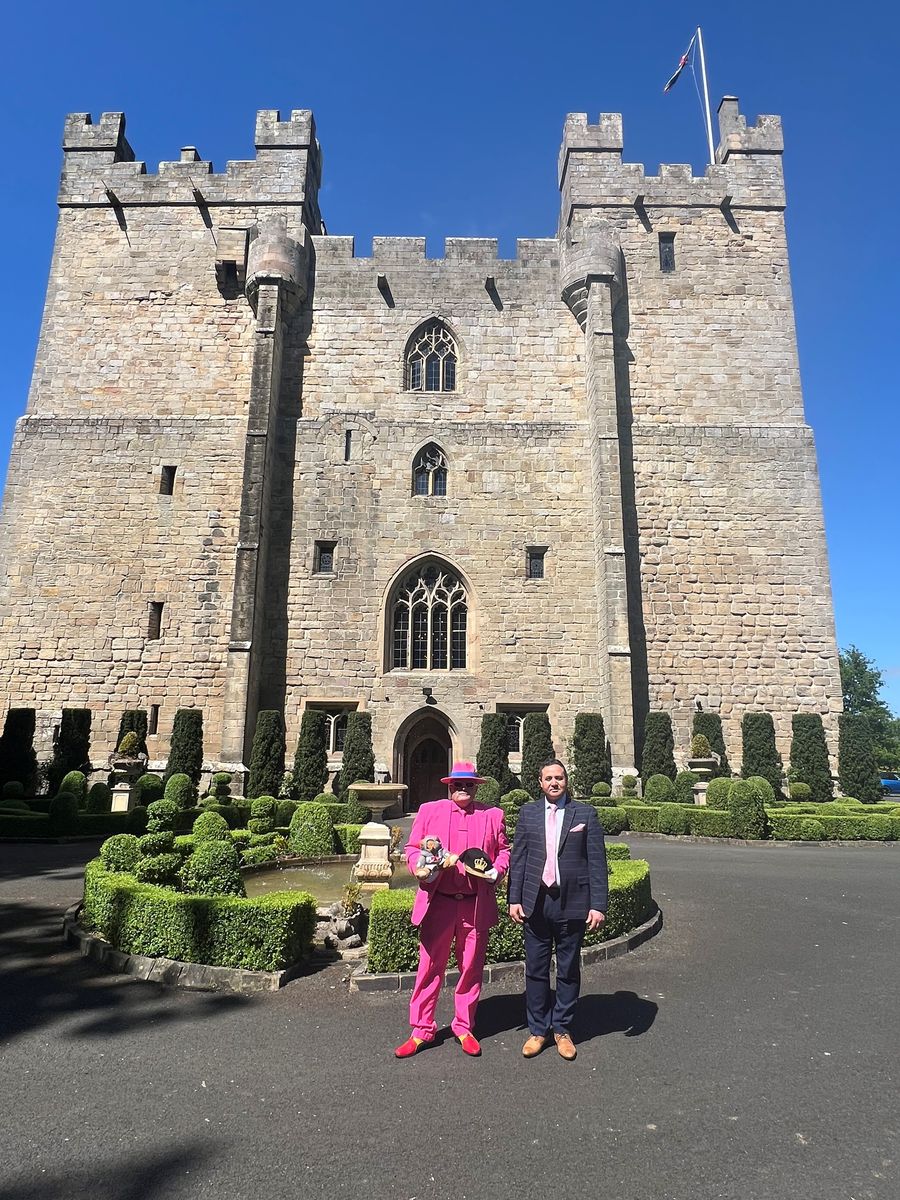 Mr Karoly Toth at Langley Castle, with general manager, Mohamed Serag.