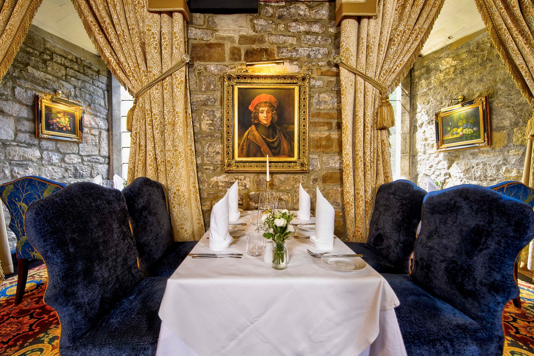 Josephine's Restaurant at Langley Castle Hotel, Northumberland UK