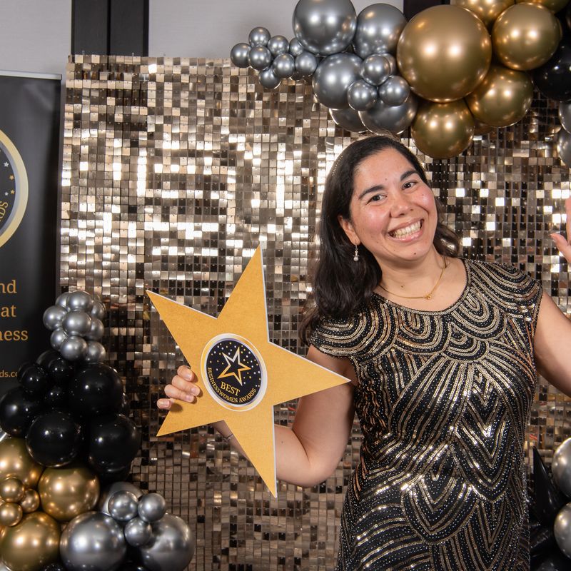 Janan Leo, founder of Cocorose London - a double winner of Gold (Best Customer Service) and Silver (Most Inspiring Businesswoman) awards at the national Best Businesswomen Awards 2024.