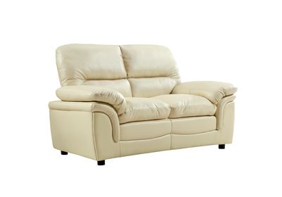 Verona Cream Leather 2 Seater Sofa