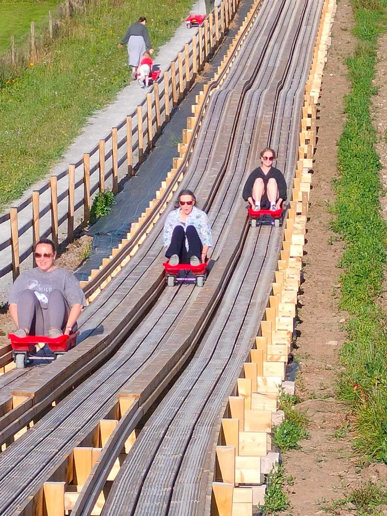 The new Cresta Run feature at the Lakeland Maze Farm Park near Kendal 