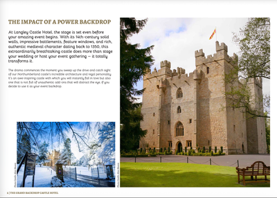 Internal page from the new events guide - the Grand Backdrop Castle Hotel - from Langley Castle Hotel in Northumberland, 