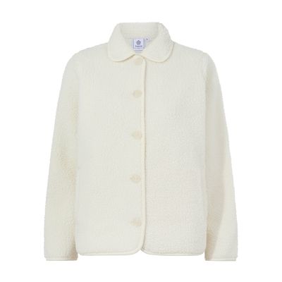 Chantal Womens Warm Sherpa Shacket - Vanilla