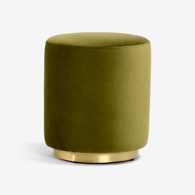 Carnaby Footstool in Apple Green Velvet