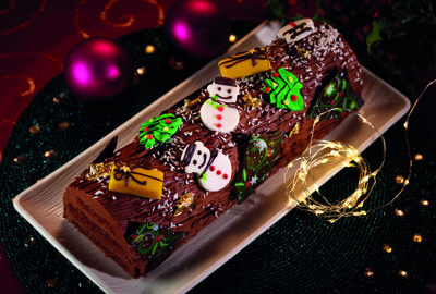 Vegan Christmas chocolate log