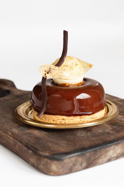 Sunflower Chocolate Mousse, French Sable Breton, With A Coconut, Lime And Lemongrass Mousseline