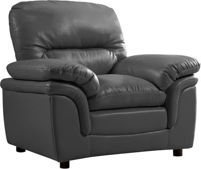 Verona Grey Leather Armchair