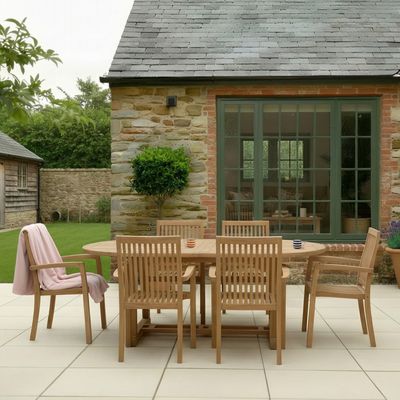 Teak Extendable Table and Square Chairs
