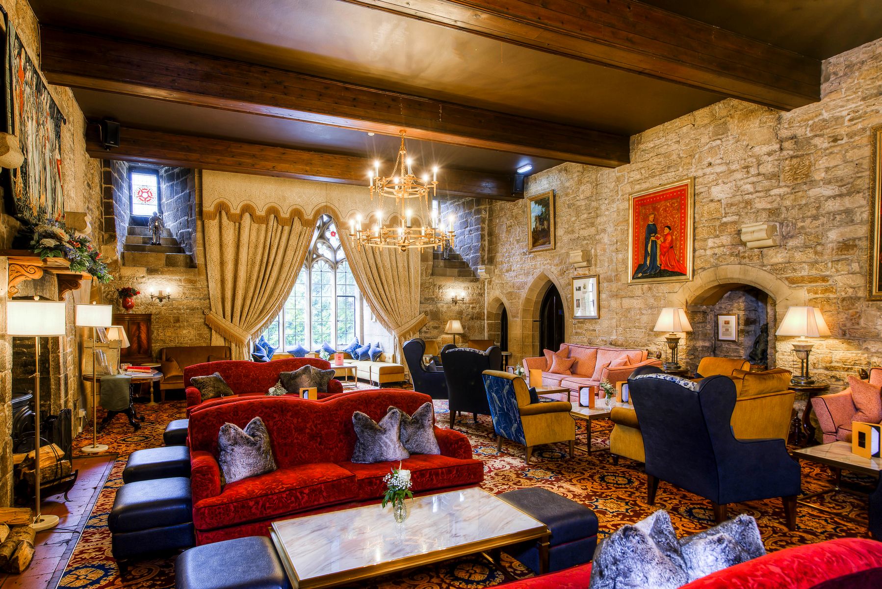 The Drawing Room at Langley Castle hotel and restaurant, Northumberland UK (pic 2026)